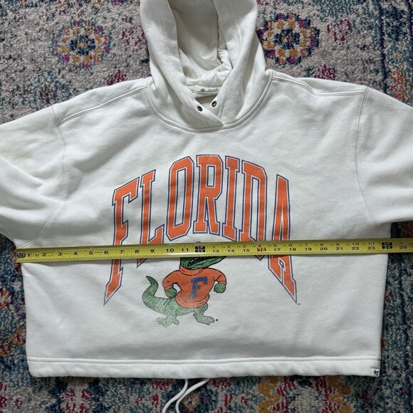Florida Gators '47 Women's Harper Adjustable‎ Cropped Pullover Cream Hoodie Sz M - Picture 5 of 7